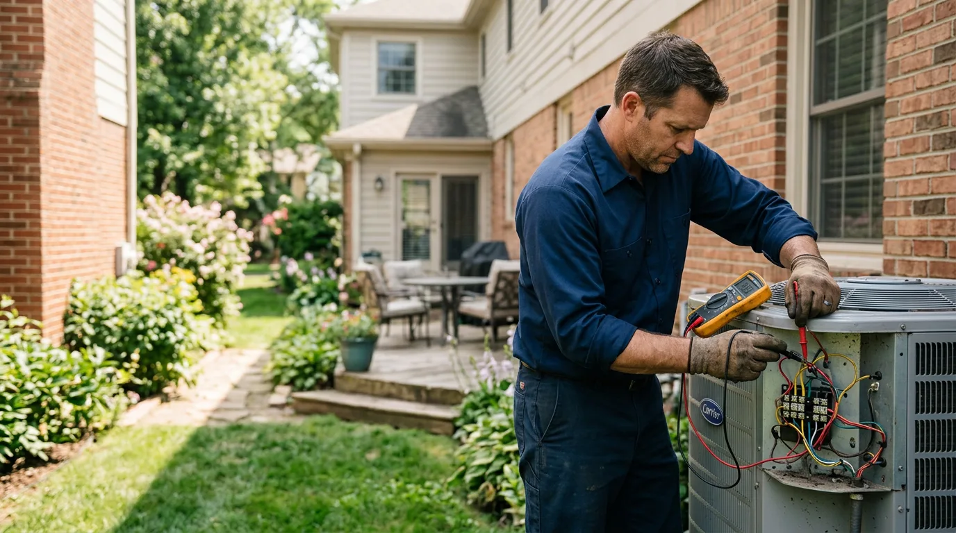 HVAC technician working near Newark, IL